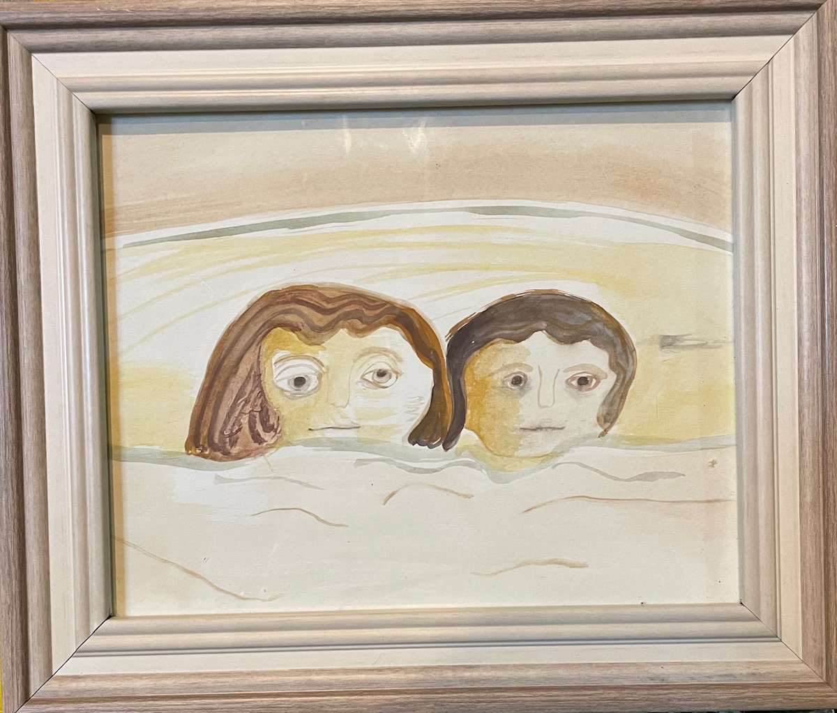 Sisters in bed by Saundra Fleming 