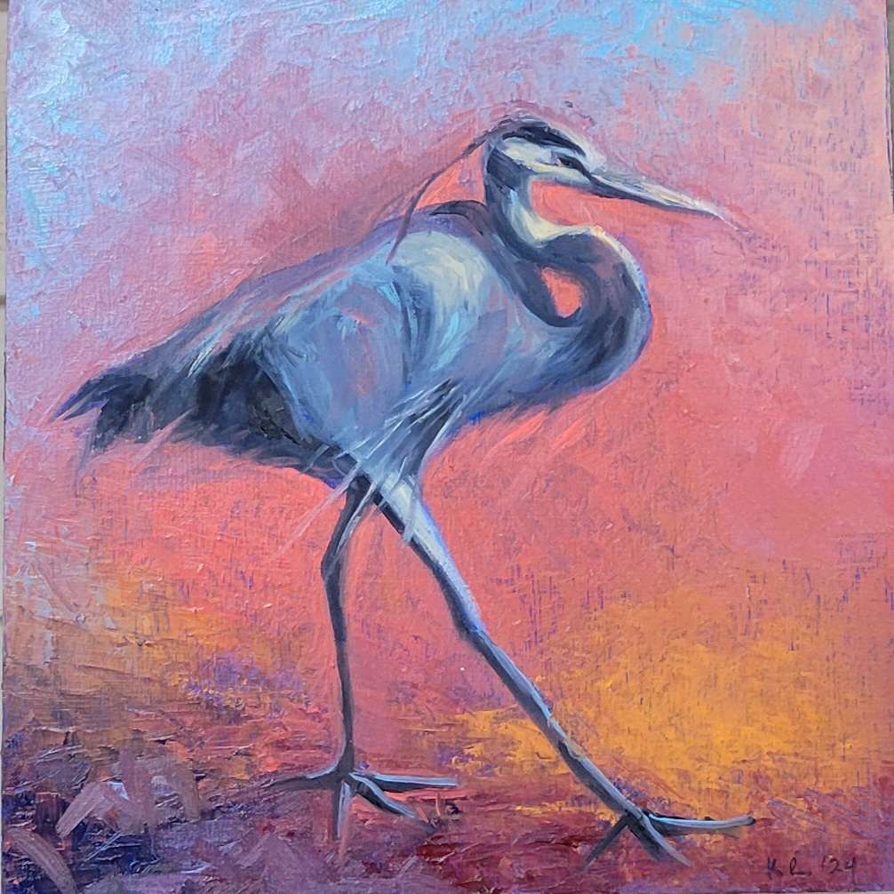 Jimmy the heron from hell by Kathy Roseth 