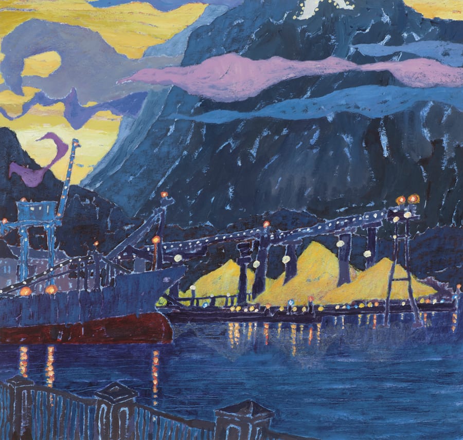 Nocturne - View from Stanley Park - Sulphur Piles by David Haughton 