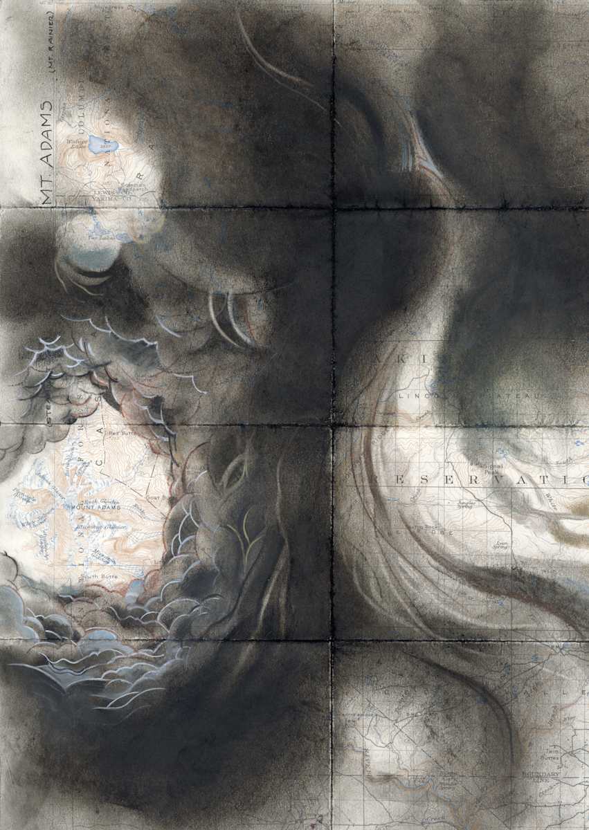 Redacted Antique Map (Mt. Adams) by Garric Simonsen 