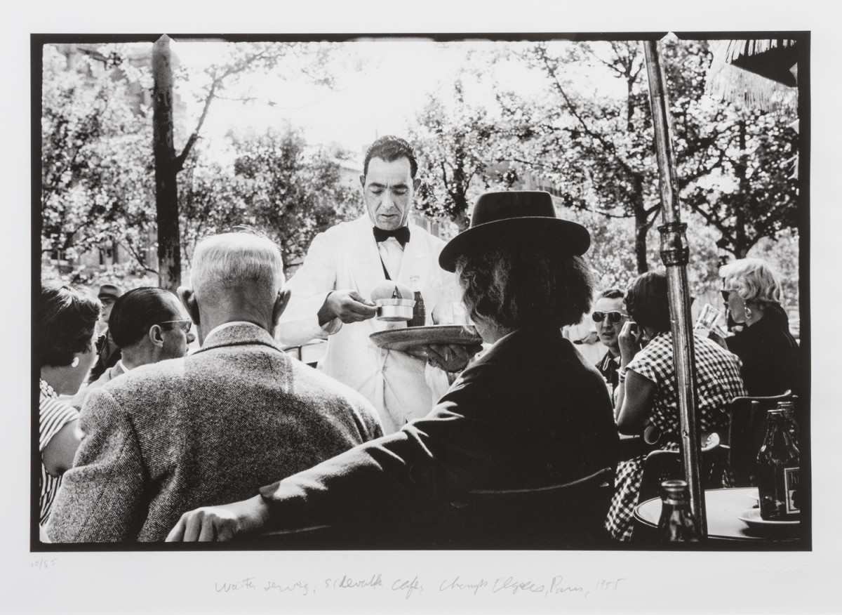 Waiter Serving, Sidewalk Cafe by Stanley Milstein 