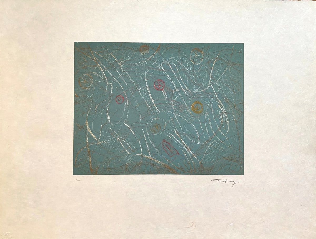 Untitled Mark Tobey Etching, Green by Mark Tobey, Image 1.