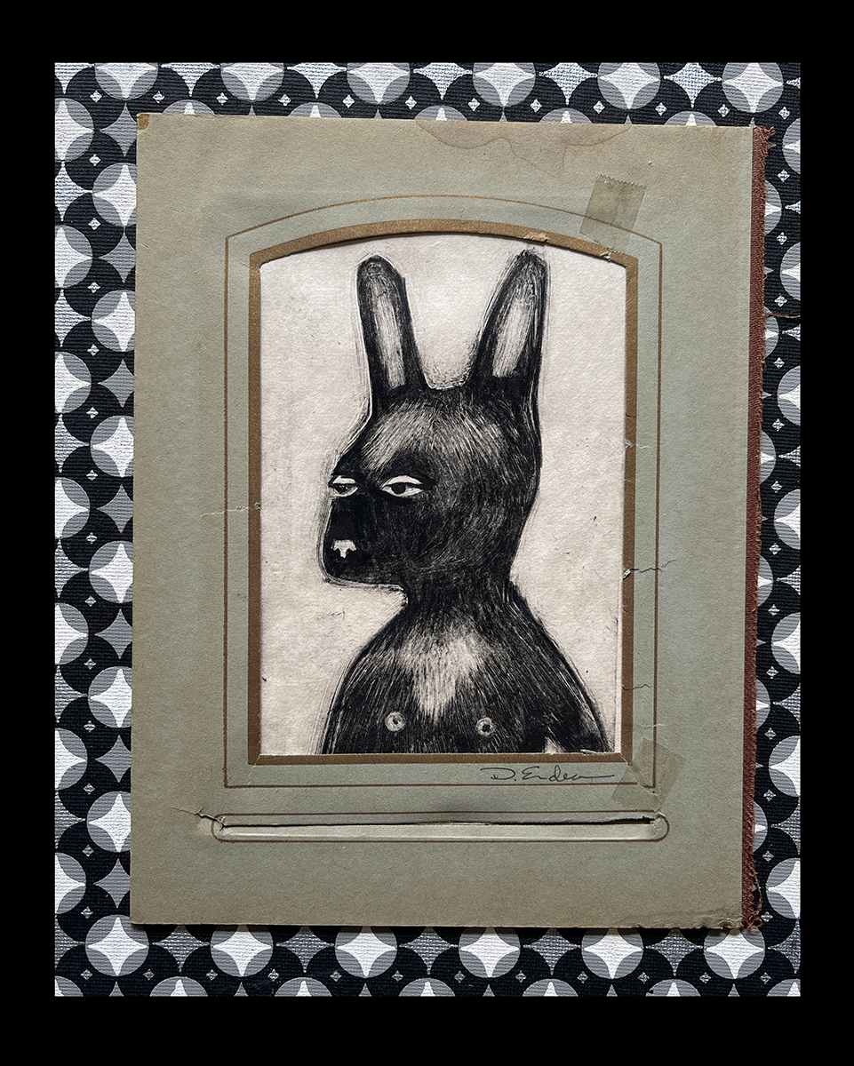 Vintage Rabbit 1 by Dawn Endean 