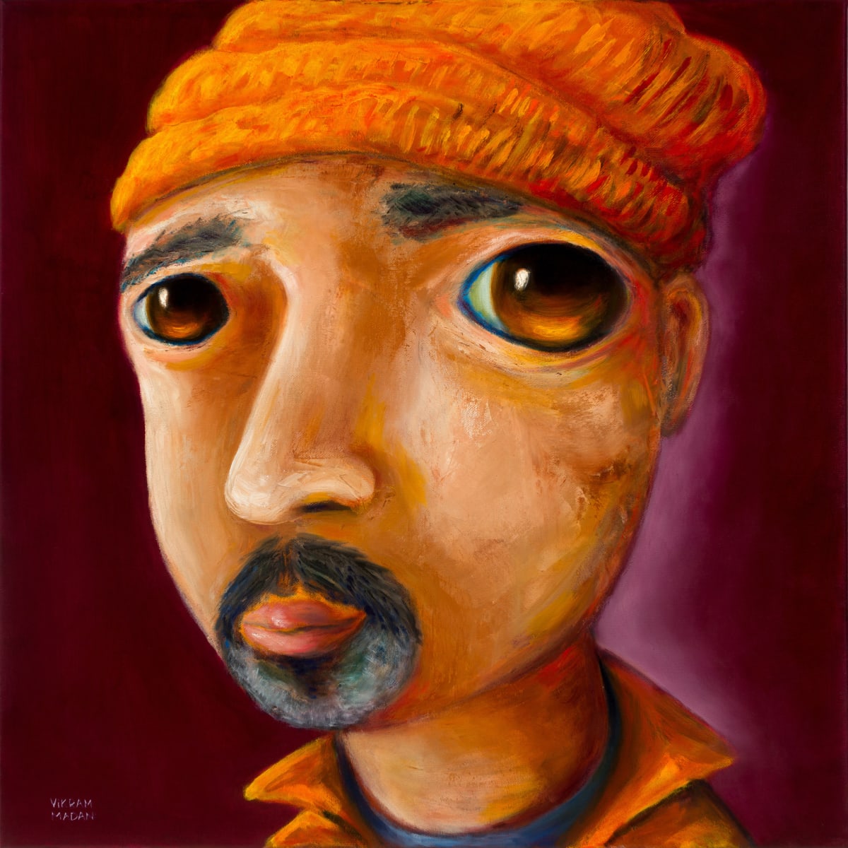 Self-Portrait in Orange Hat 