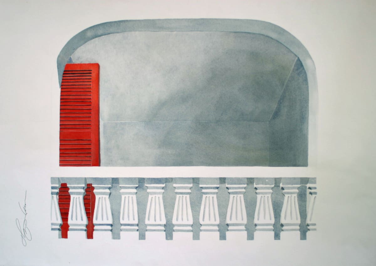 Balcony, Red Door by Karen Phillips~Curran, Image 1.