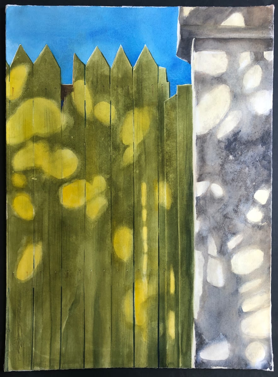 Dappled Green Gate by Karen Phillips~Curran  Image: Dappled Green Gate  watercolour