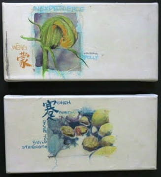 I Ching Pair by Karen Phillips~Curran  Image: A pair of mixed media on canvas