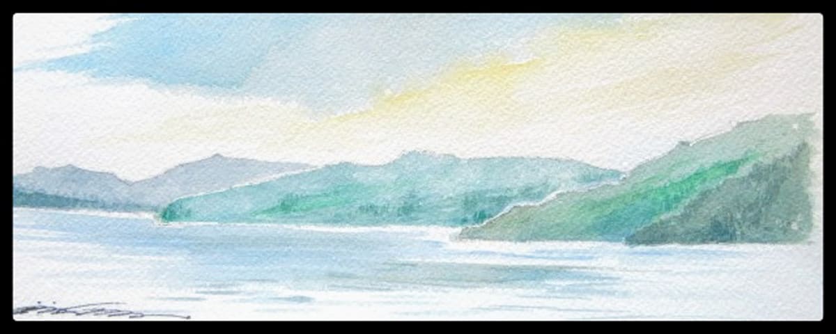 Peninsulas, Far Shores  Image: Peninsulas, Far Shores
A small fresh watercolour or the far shore in Conception Bay