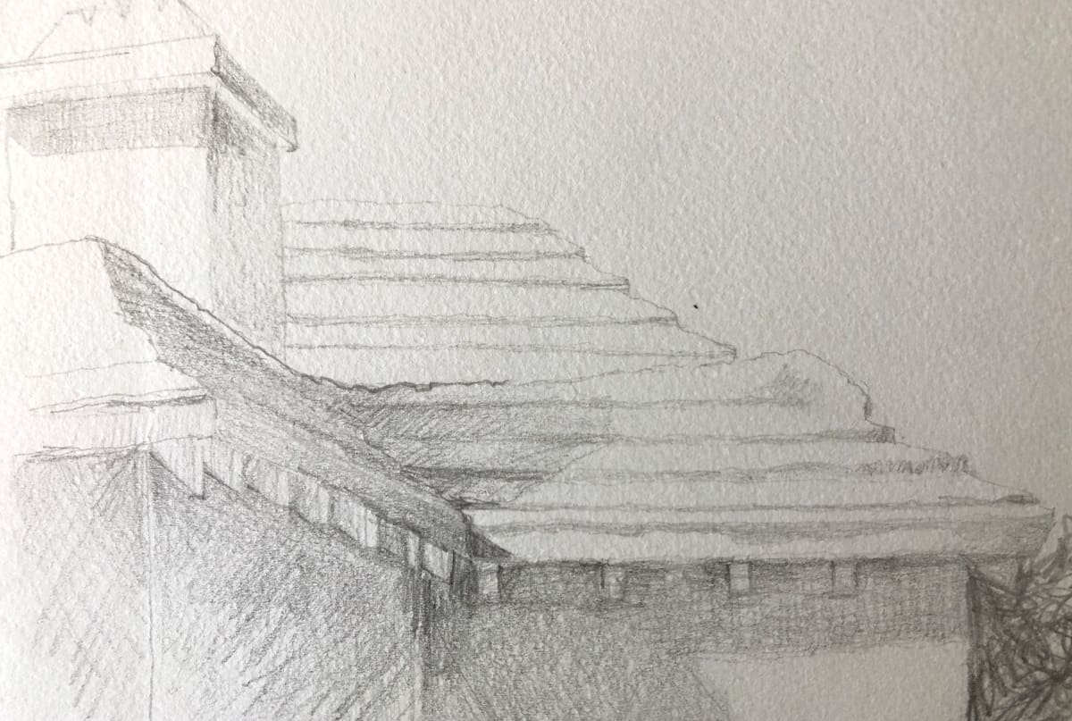Bermuda Roofline sketch by Karen Phillips~Curran  Image: Bermuda roofline