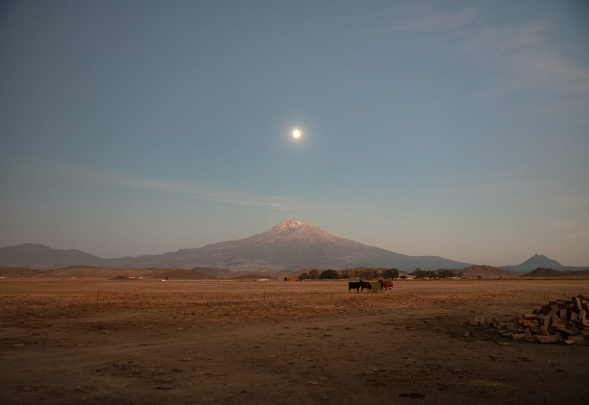 Moonrise Over Mount Shasta by T. Chick McClure 