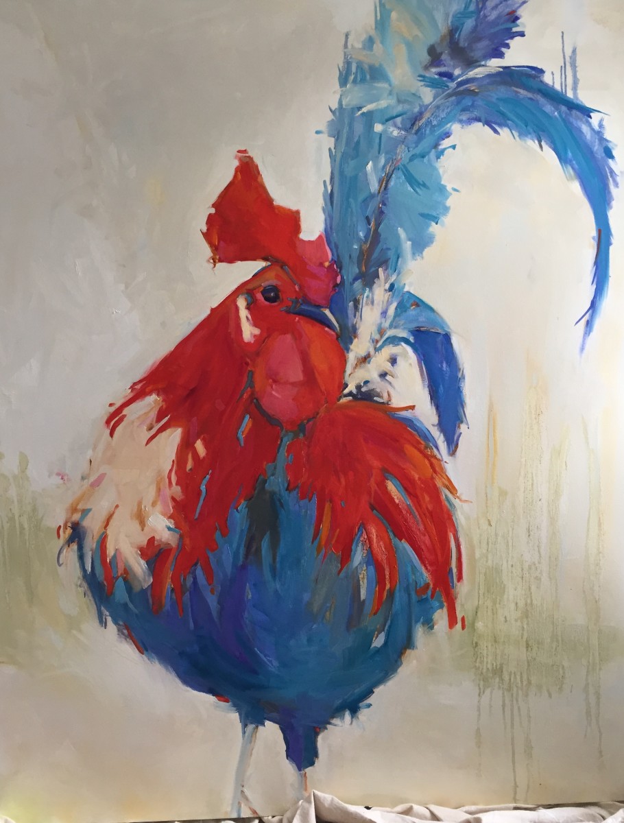 Patriotic Rooster by kathleen broaderick 