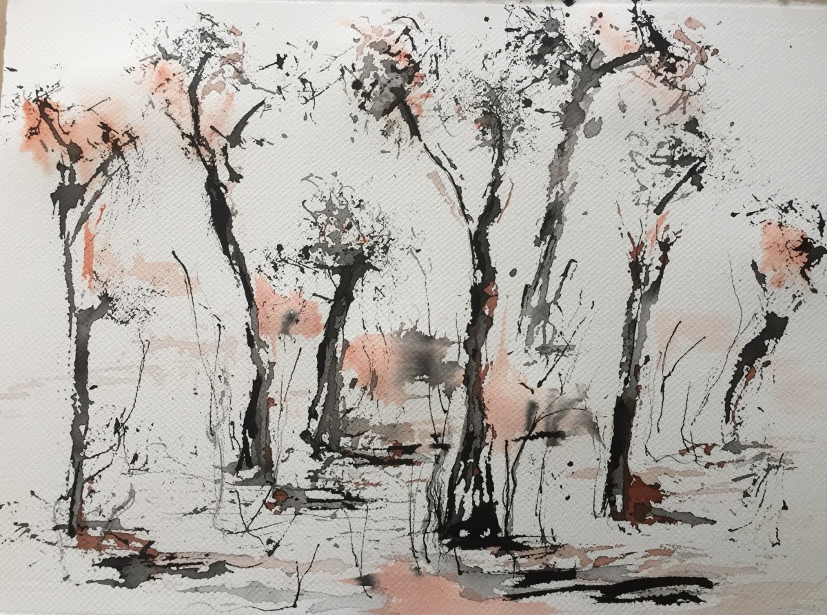 Random forest with burnt sienna by Kirsten Johnston 