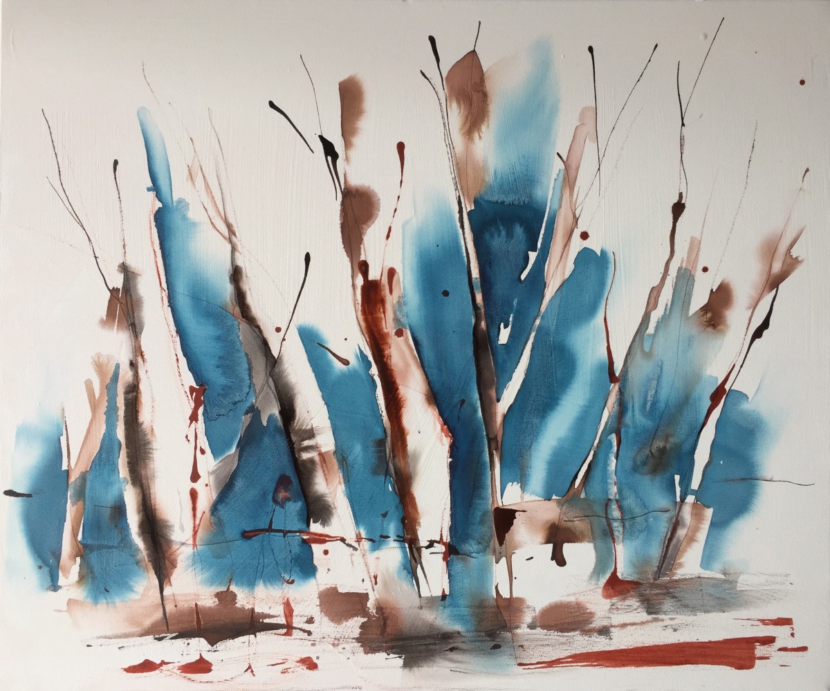 Forest - blue (canvas) by Kirsten Johnston 