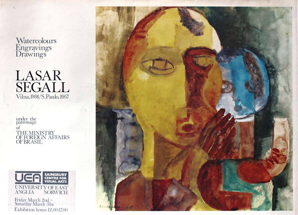 Lasar Segall University of East Anglia Exhibition Poster  Image: Watercolours, Engravings, Drawings