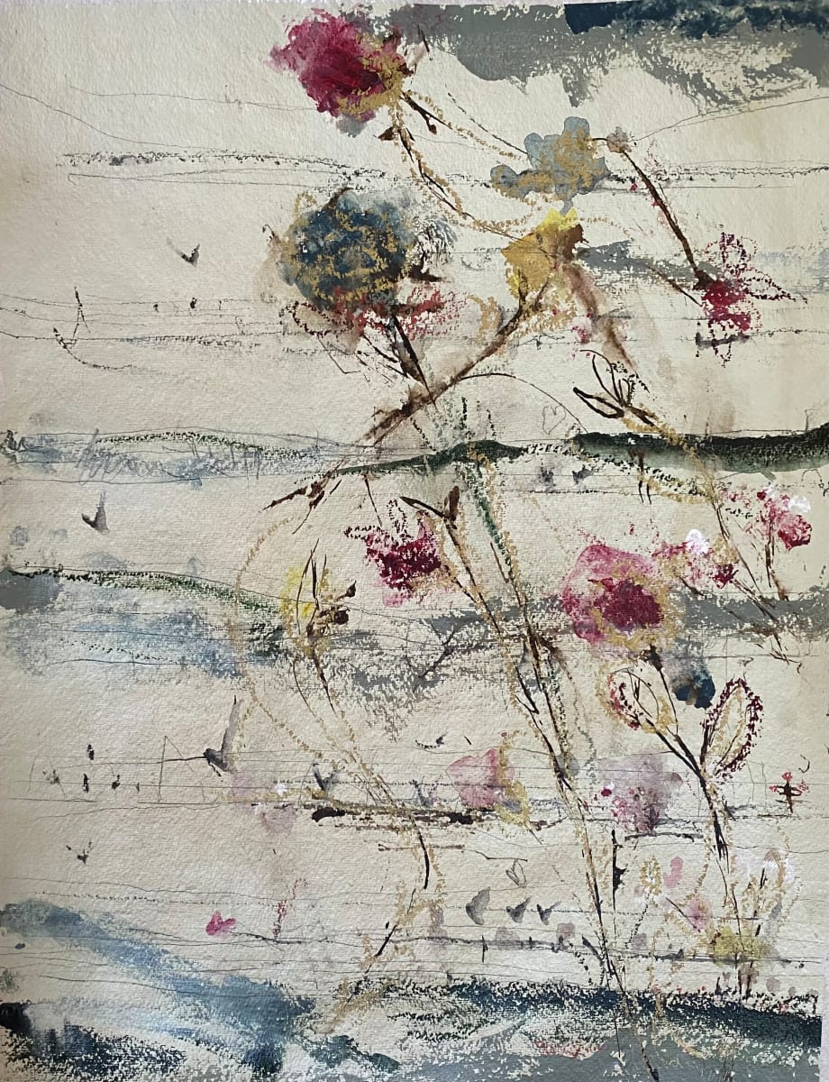 Natural Stave #1 by John Worth  Image: Mixed media on rag paper. 
