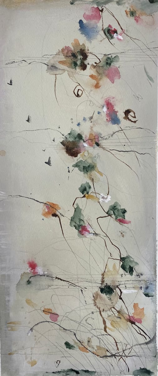 Untitled 0221 by John Worth  Image: Framed Abstract  Landscape: Floral Column: Acrylic, Watercolour and Graphite on thick Waterford Paper 