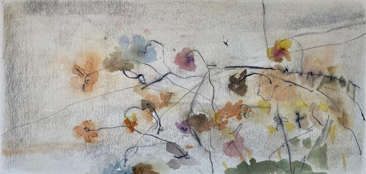 Untitled 0226 by John Worth  Image: Abstract Landscape: Wildflower Mark-making: Watercolour and Graphite on thick Waterford Paper