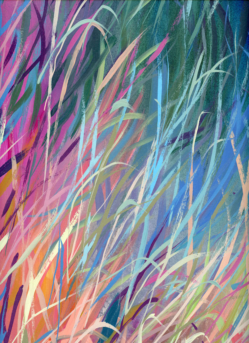 Grassy Neons 1 Sketchbook Page by Jennifer L Mohr, Image 1.