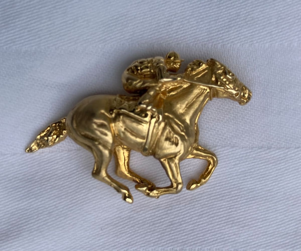 Secretariat Pin  Image: 14k yellow gold pin as seen in the movie, Secretariat.