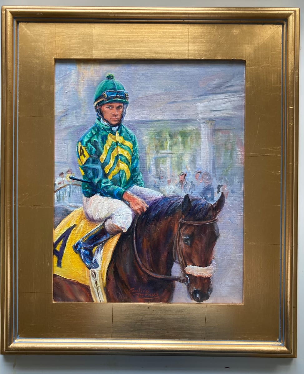 Game Face  Image: A jockey is mentally running through the race in the Churchill Downs paddock.