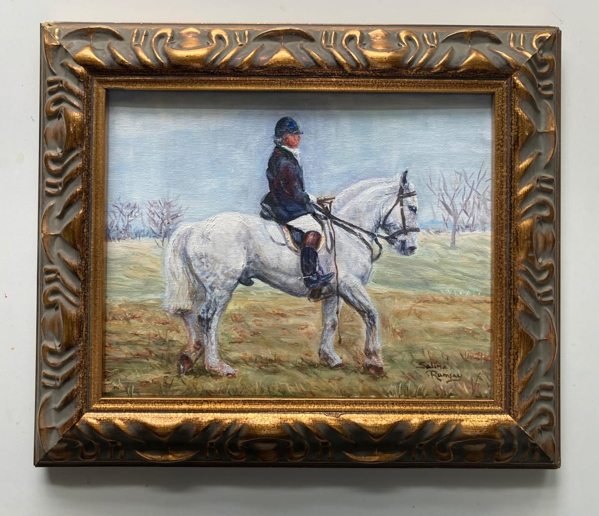Grey Hunter  Image: A lone fox hunter on a well turned out grey hunter prepare for the casting of the hounds.