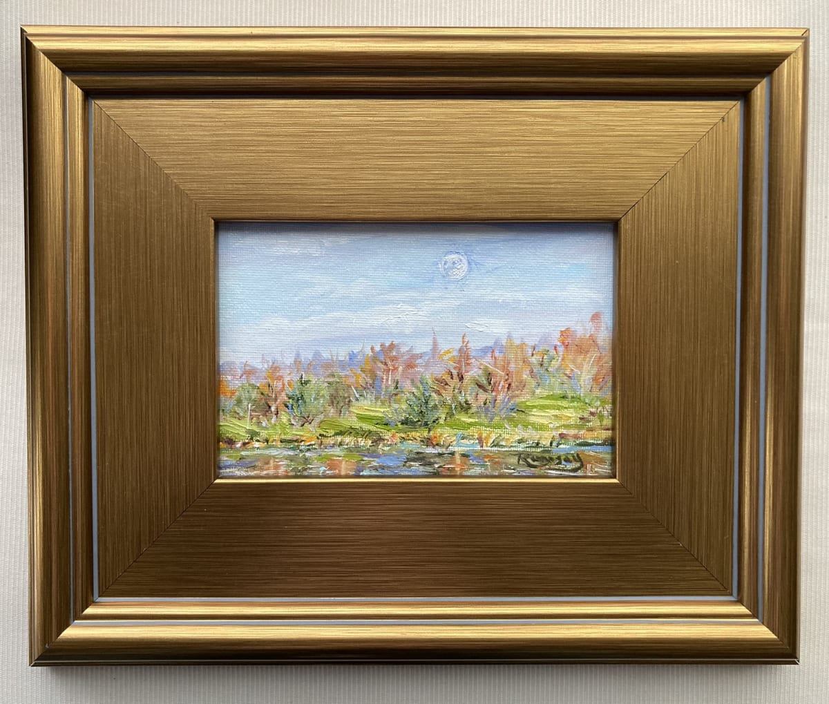 Moonrise Over Outbach Pond by Salina Ramsay 