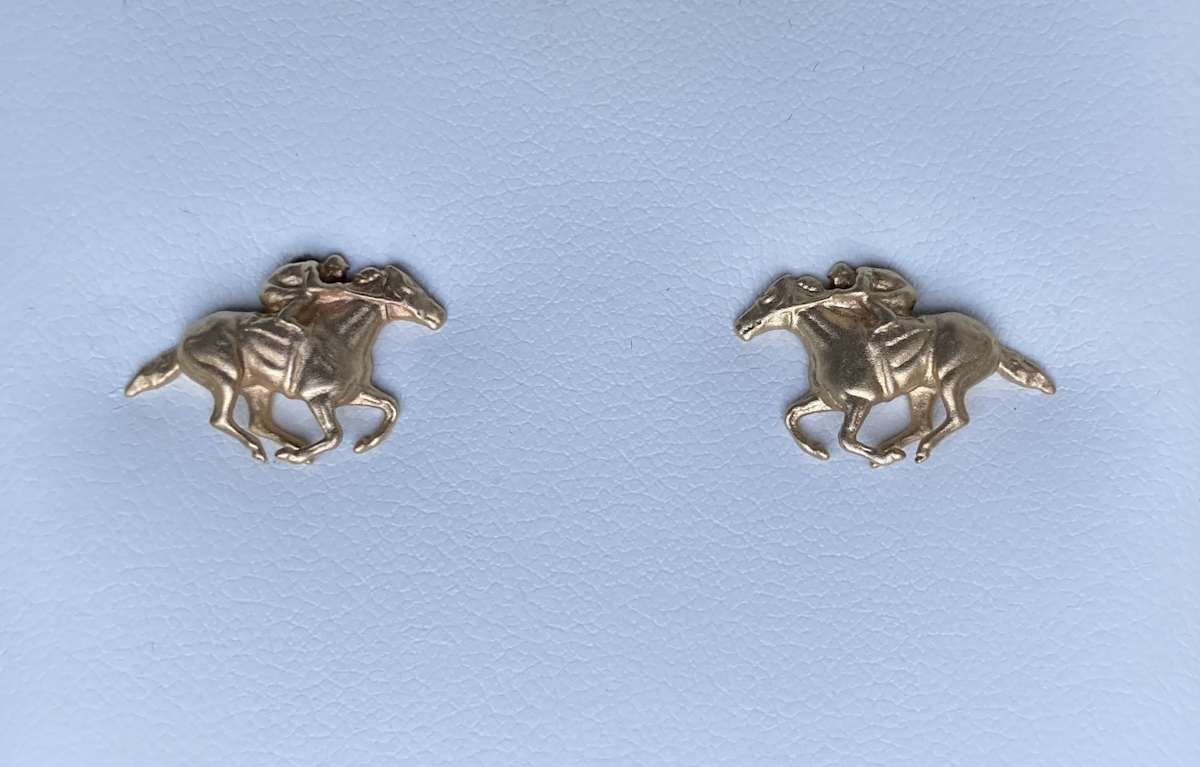 14k Secretariat Earrings by Salina Ramsay  Image: 14k gold Secretariat Earrings 