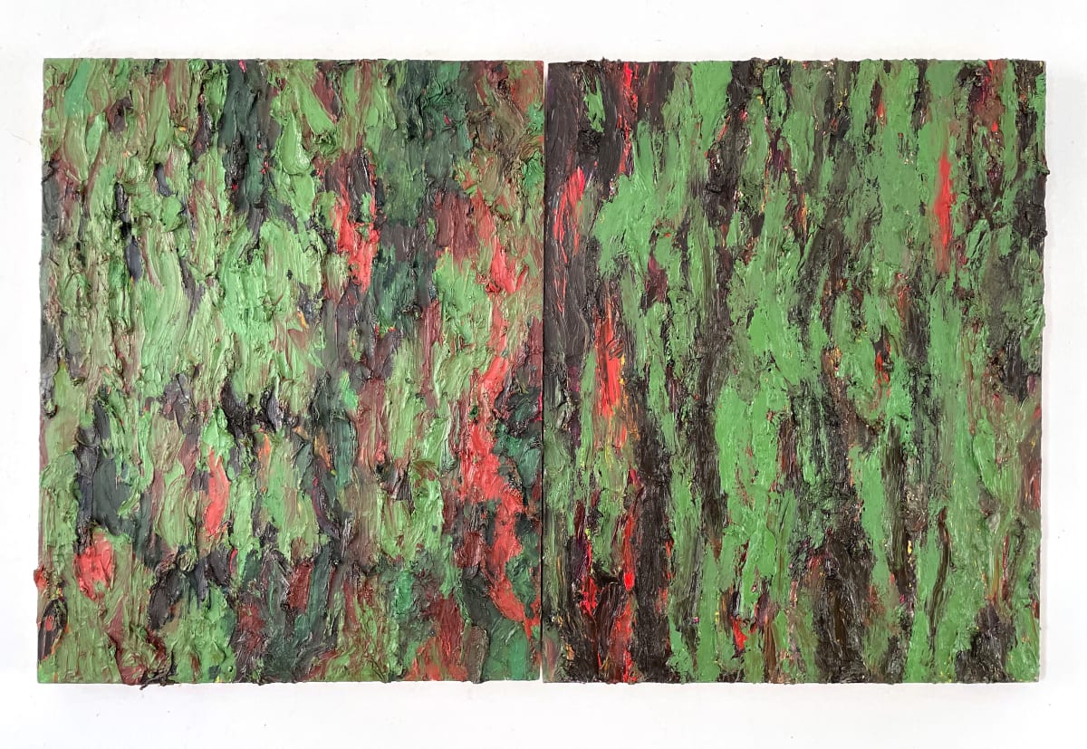 Undercurrents. Diptych by Marieken Cochius  Image: Diptych of 2 works of oil on wood panel