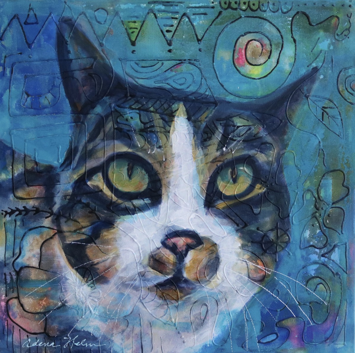 Steve the Cat by Adena  Helm Art 