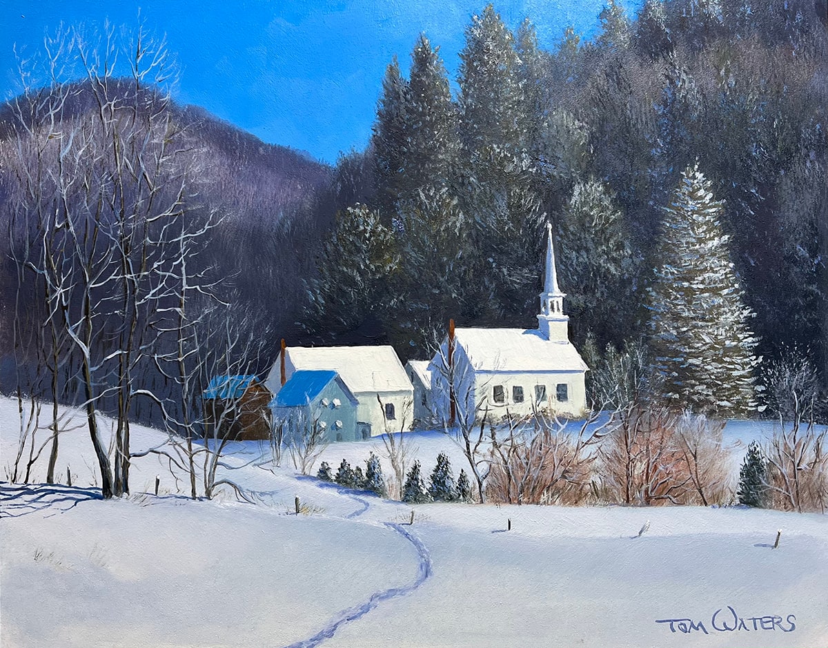 Tunbridge Church - Winter  Image: Picturesque Tunbridge Vermont Church in Winter