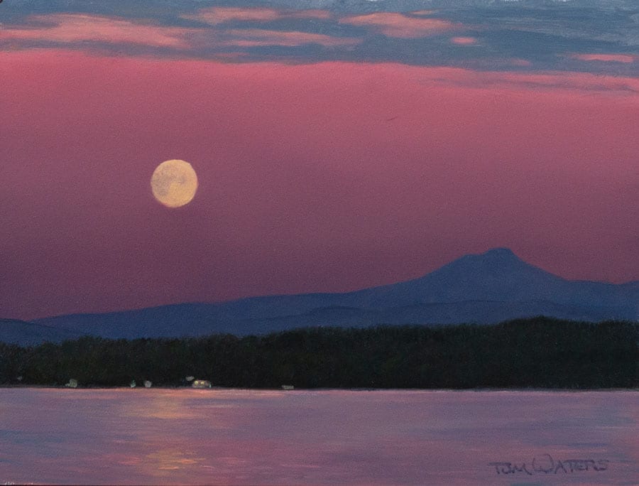 Moonrise Over Mallets Bay by Thomas Waters 