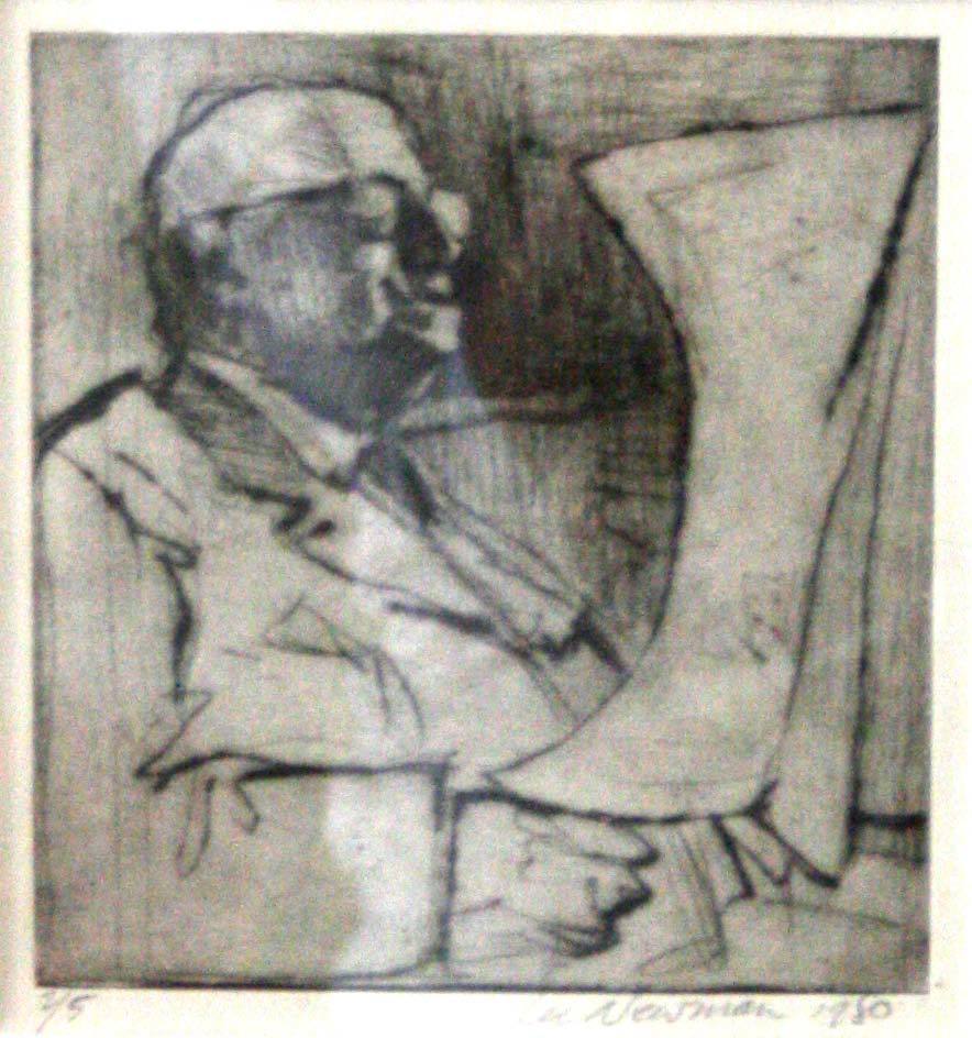 Man Reading Paper by Lee Newman 