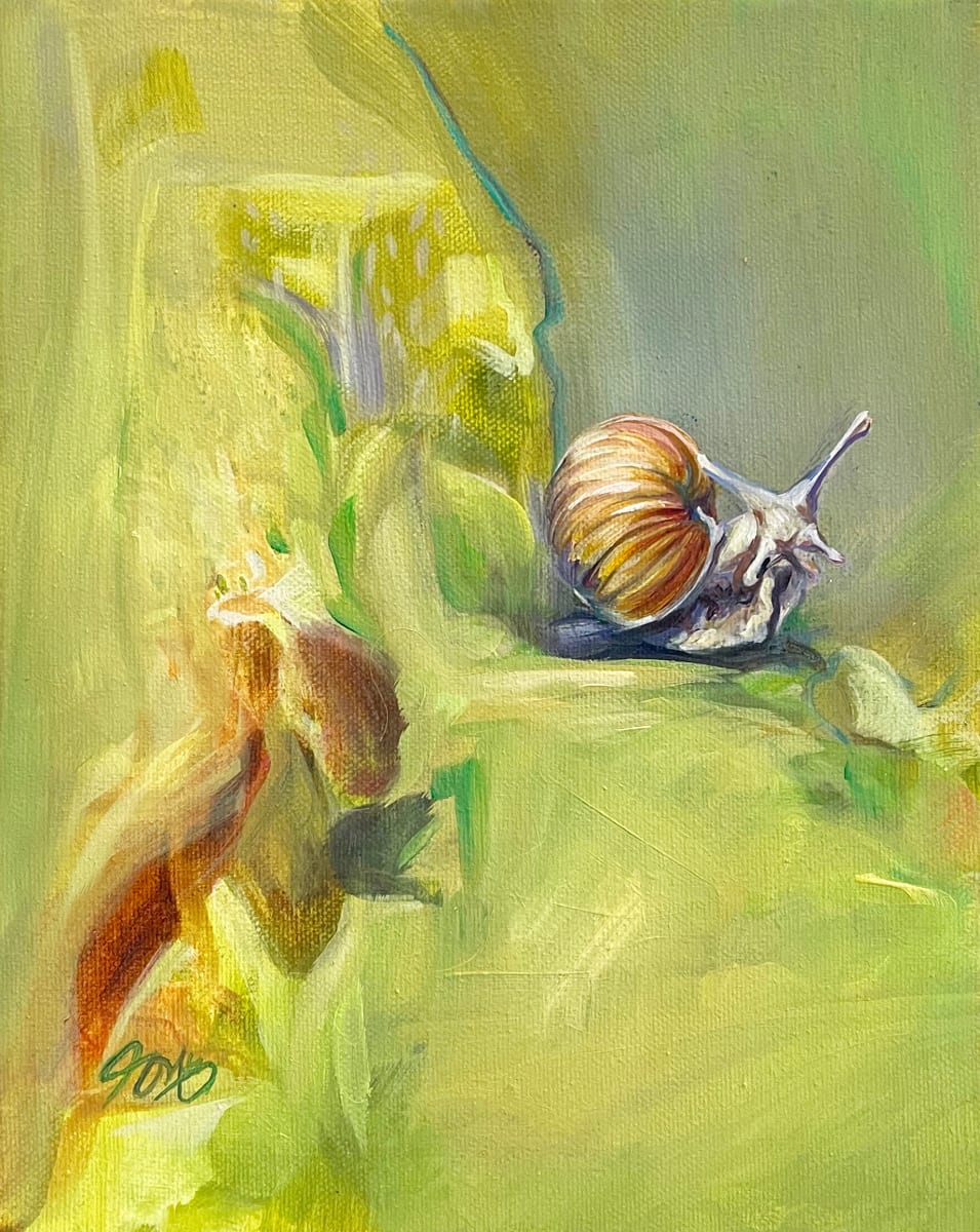 Snail in an Abstract World II by Jessica Monroe Fine Art, Image 1.