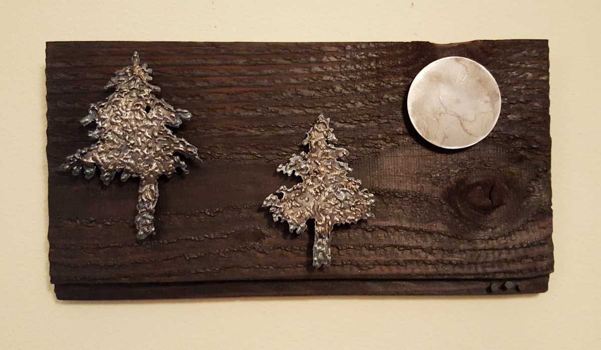 fir tree duet with full moon 1  [2016] by Angela Ridgway 