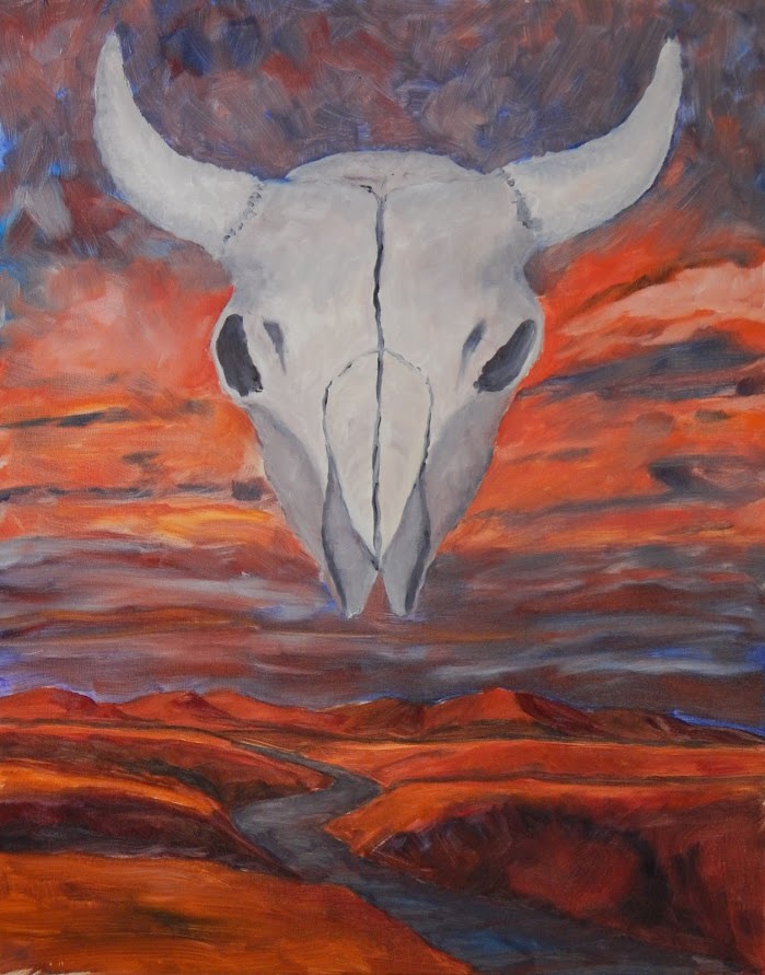 Bison Skull at Sunset  by Wilson Crawford by Cate Crawford and Wilson Crawford 