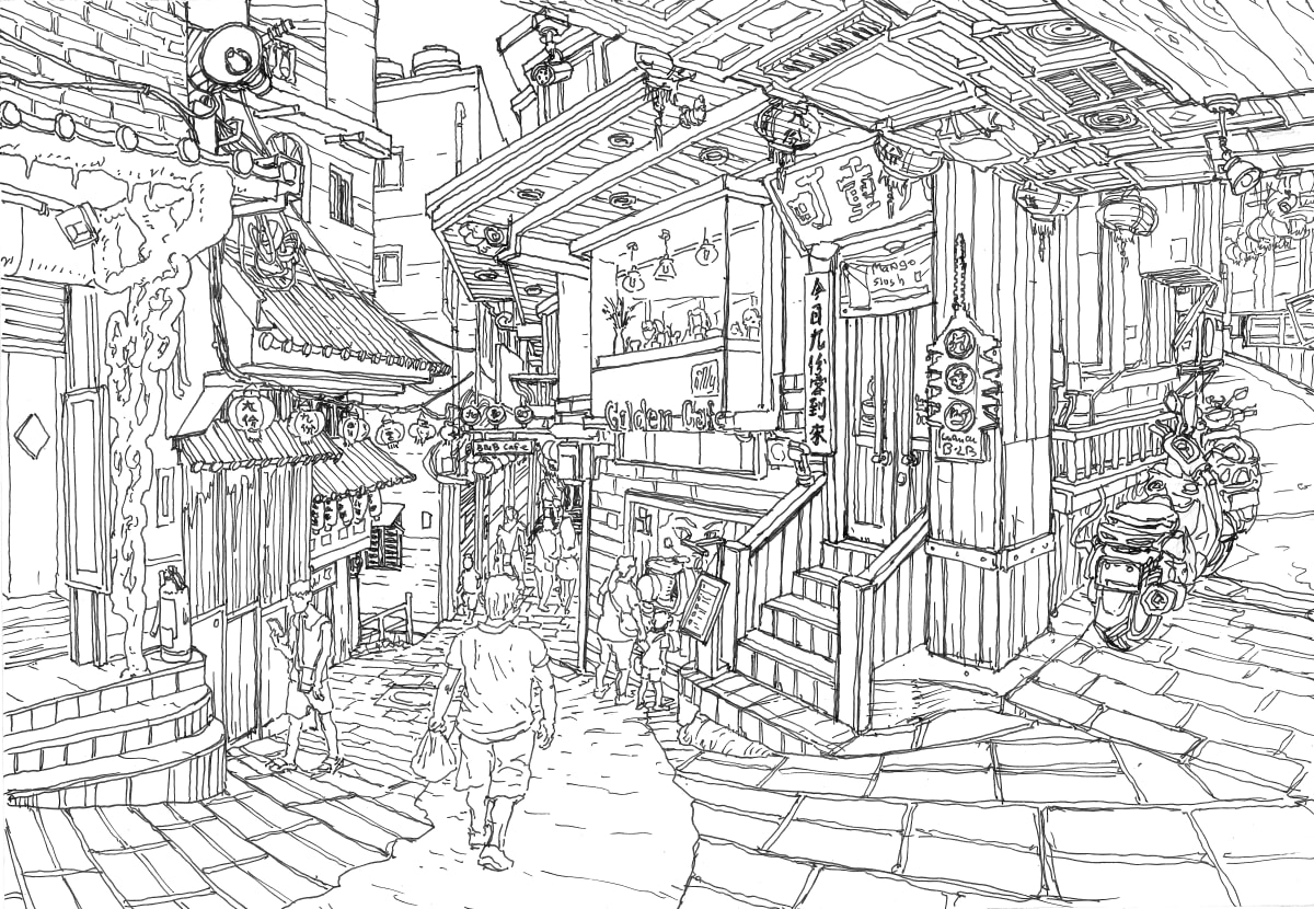 Jiufen Old Street. Taiwan by Gene Bond 