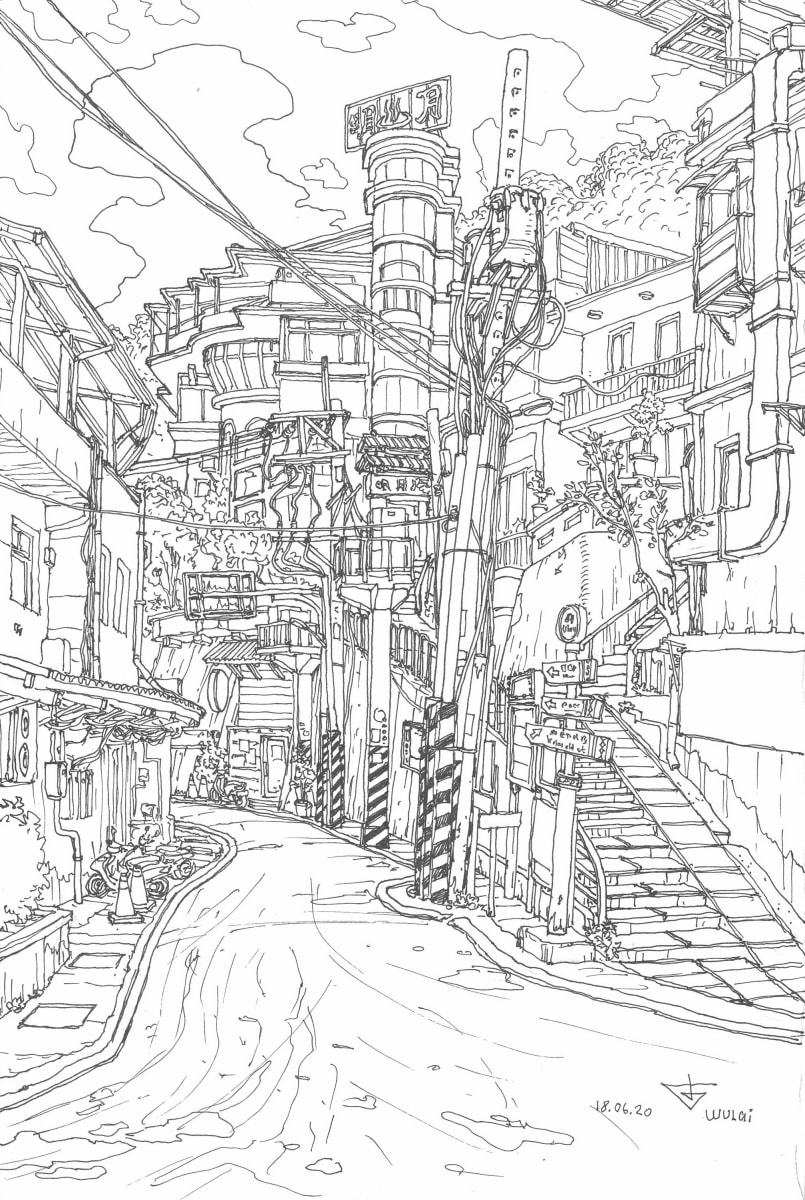 Wulai crossroad by Gene Bond 