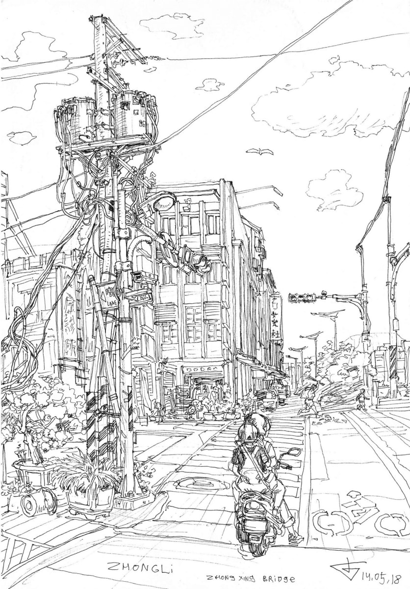 Zhongli. Zhongshan Road by Gene Bond 