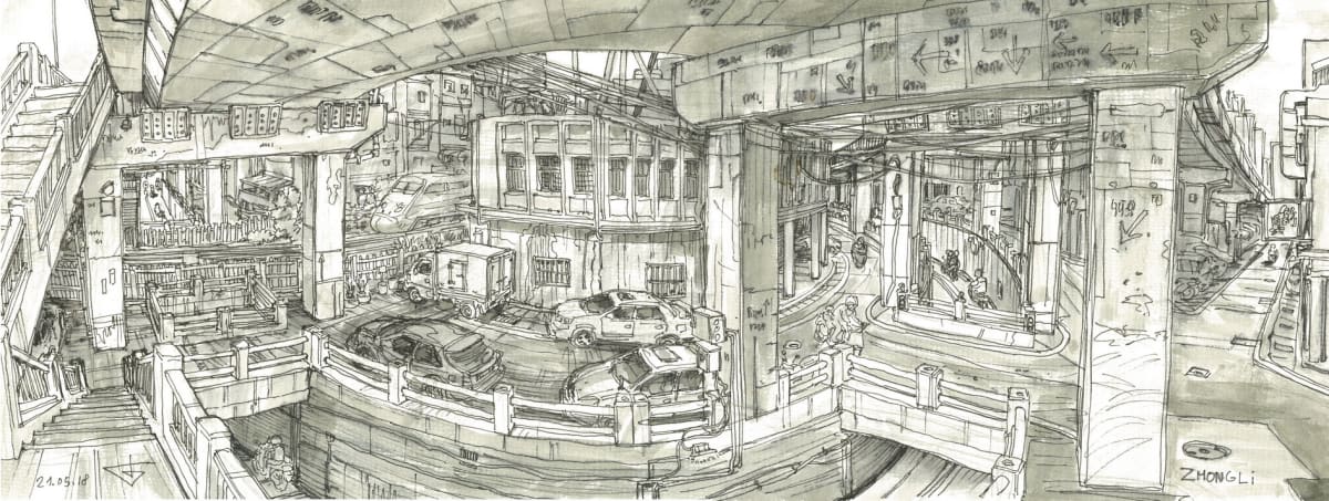 Zhongli. Under Zhongyuanly bridge by Gene Bond 