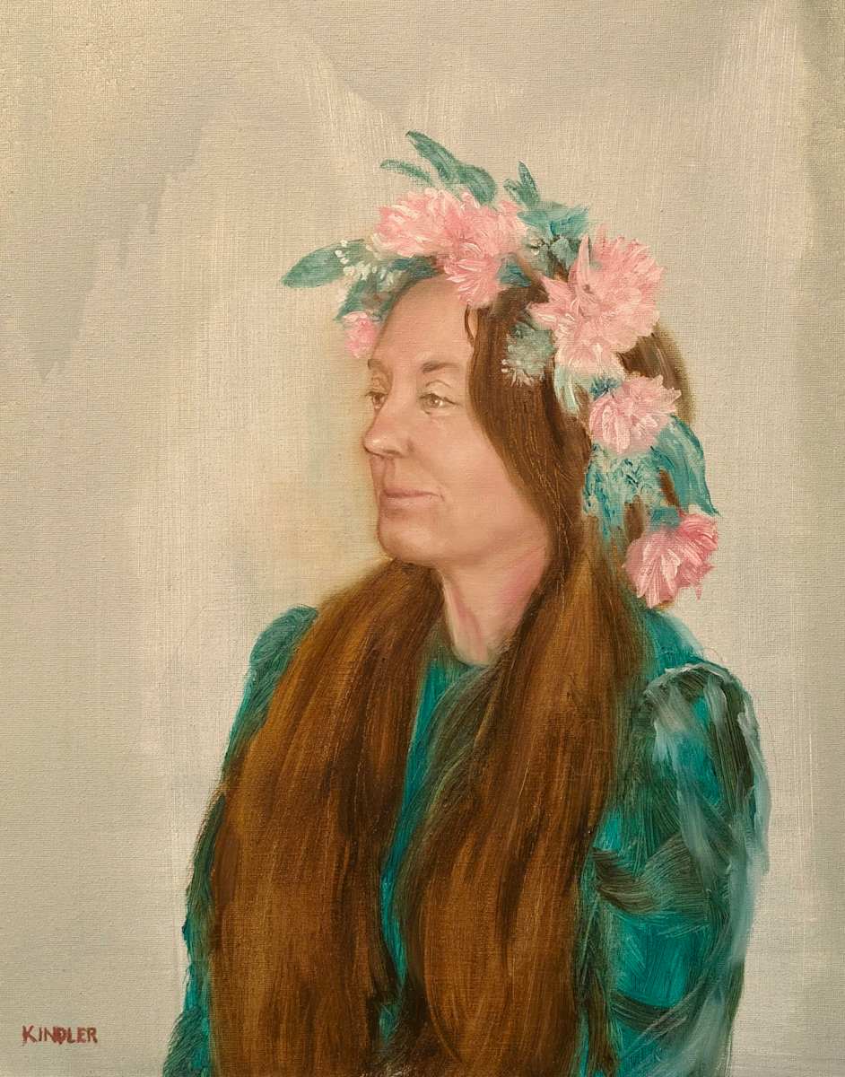 Denise with flowers by Alan Kindler 