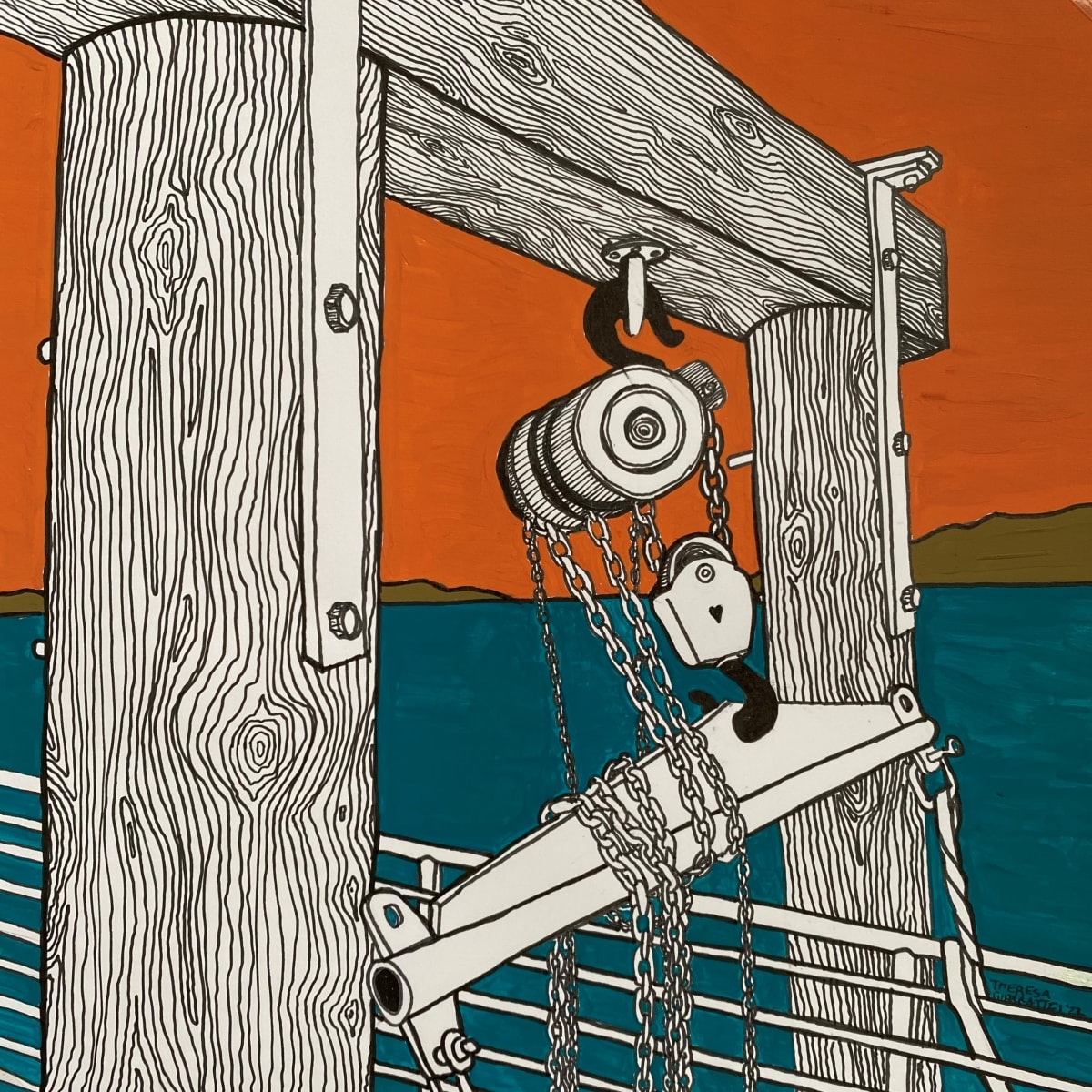 Pull Me Up, Hold Me Down  Image: This work speaks to the push and pull in relationships. and the hard work it takes. Image is of a dock on Santa Cruz Island, CA.