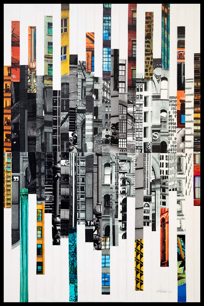 Patchwork City 65 by Marilyn Henrion  Image: Patchwork City 65- framed