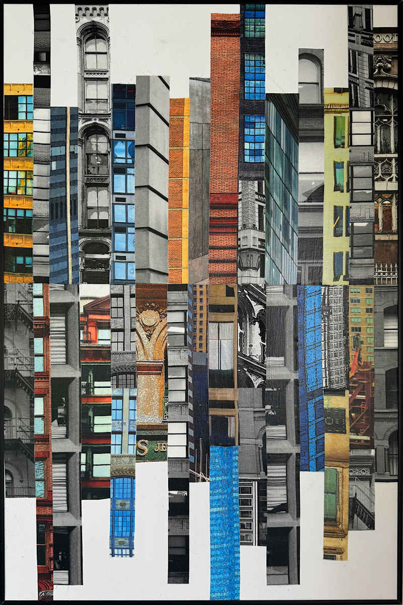 Patchwork City 77 by Marilyn Henrion  Image: Patchwork City 77- framed