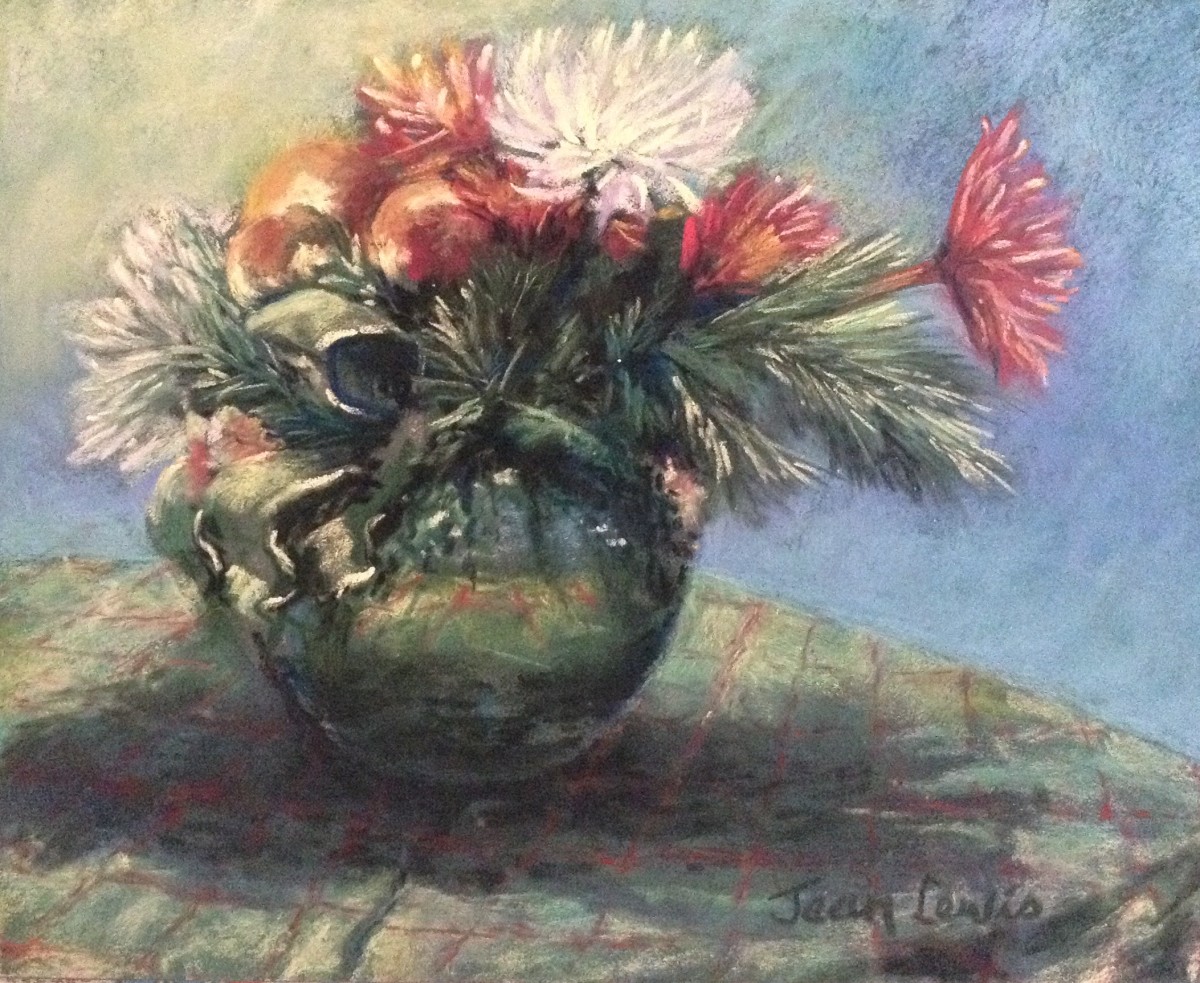 Seasonal Flowers in a Vase by Jean Lewis 
