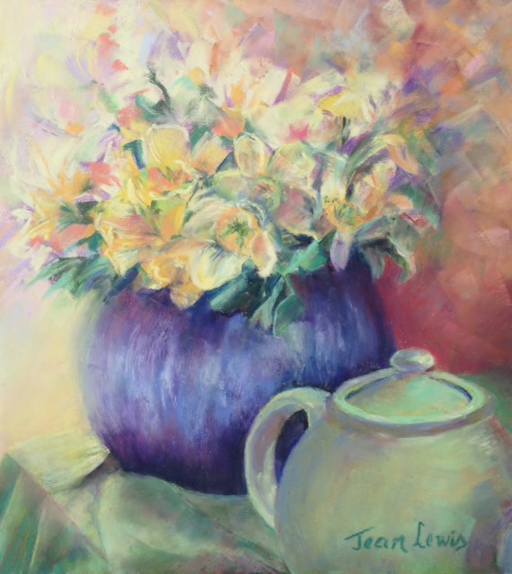 Spring Flowers in a Vase by Jean Lewis 