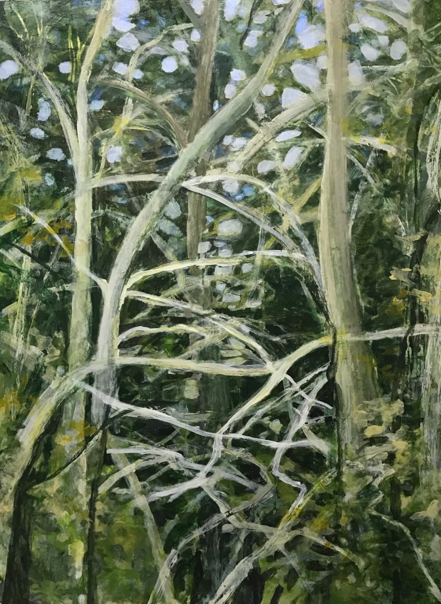 My New Yard: Deep Woods, 48x36", acrylic on panel by C. Clinton 
