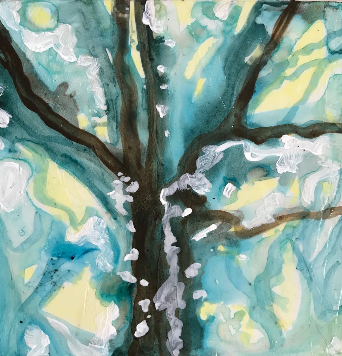 Breath of Trees Study 1, 4x4" by C. Clinton 