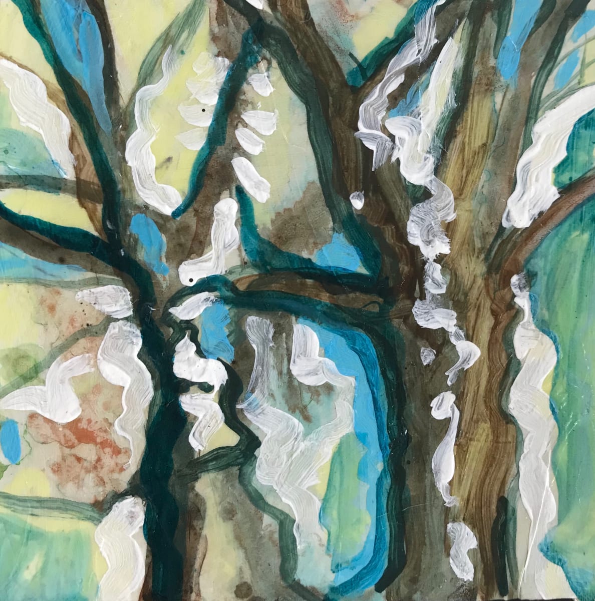 Breath of Trees Study 4, 4x4" by C. Clinton 