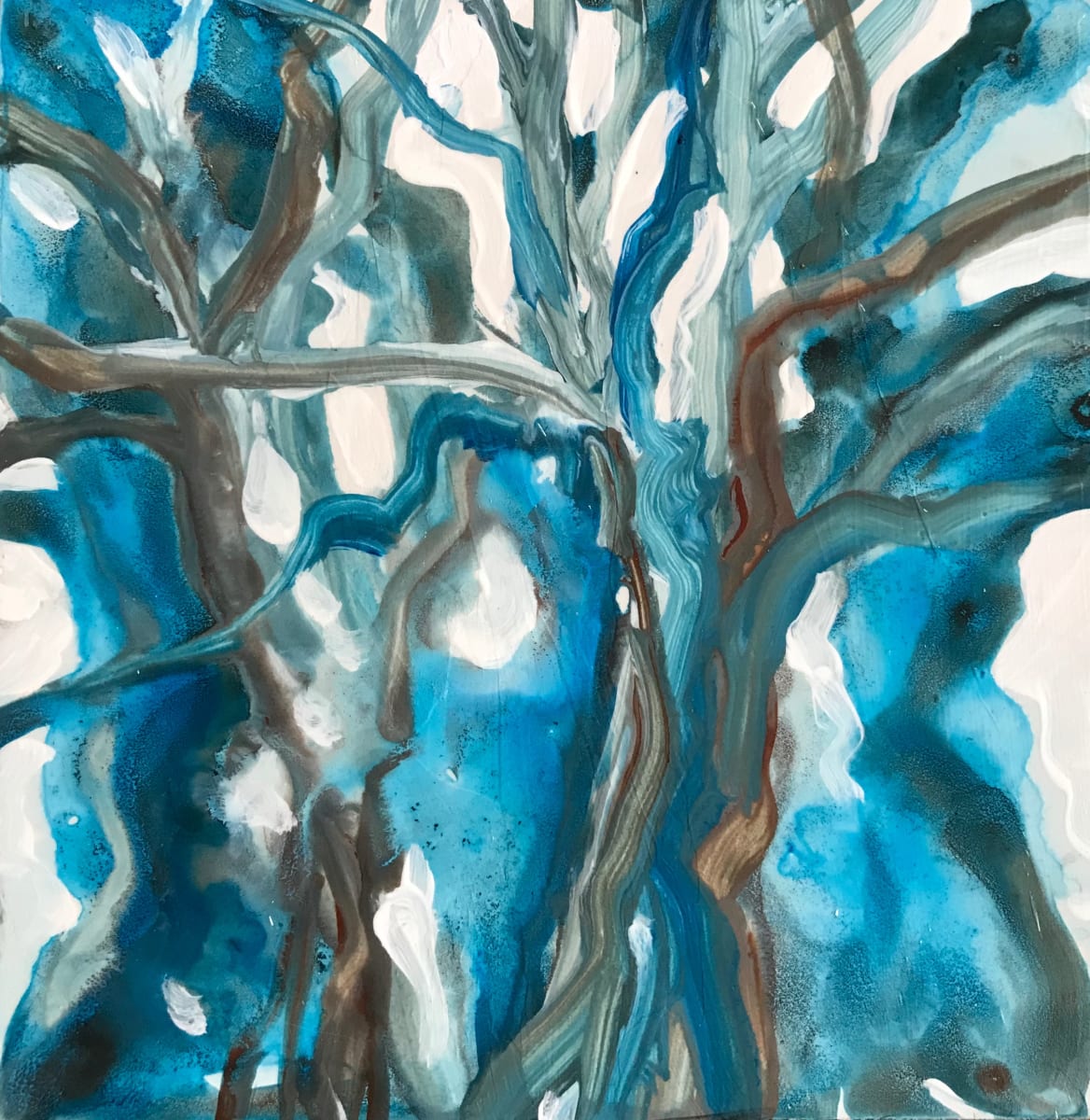 Breath of Trees Study 5, 4x4" by C. Clinton 