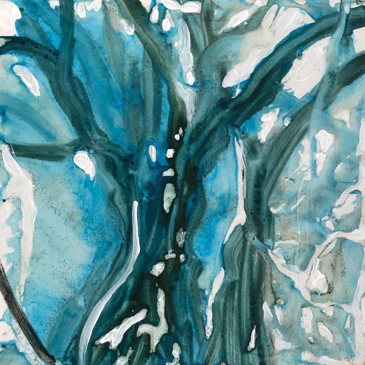 Breath of Trees Study 6, 4x4" by C. Clinton 